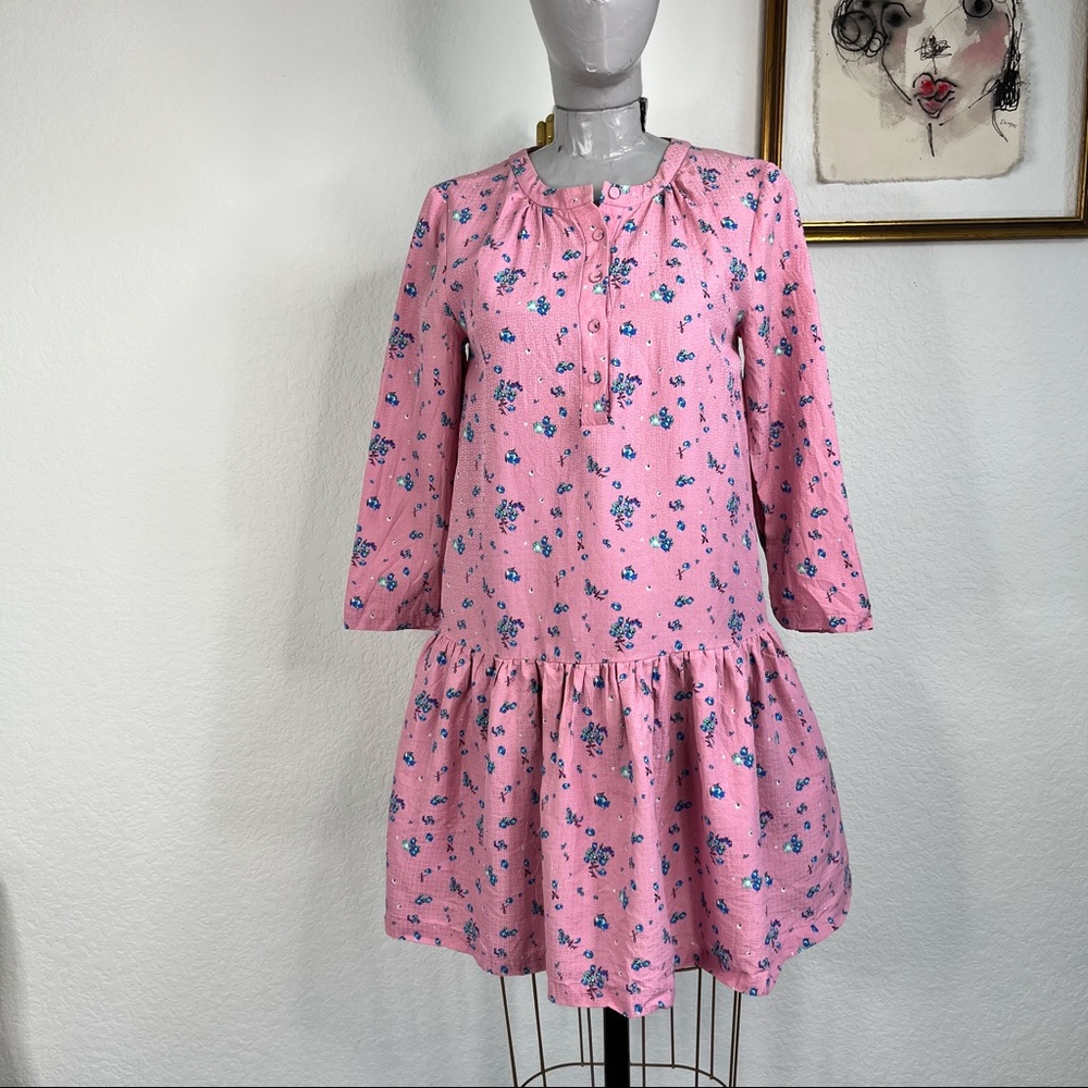 GIN. Drop Waist Silk Pocket Dress